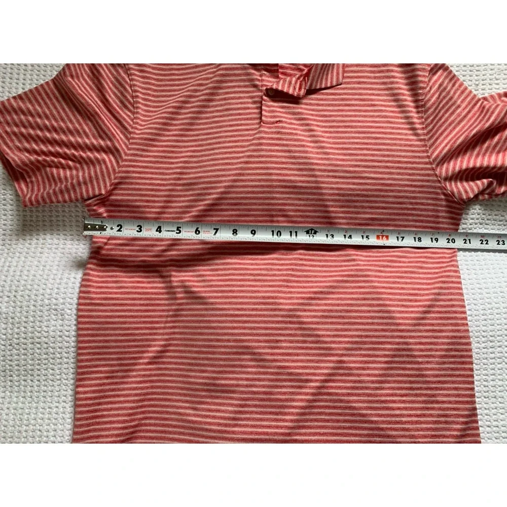 Nike dri fit polo shirt men's medium red‎ striped  100% polyester
